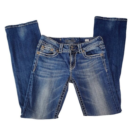 Miss Me Women's Jeans JP4656-6 Signature‎ JP9000B Boot Cut Bling Pockets Sz 29 - Picture 2 of 12